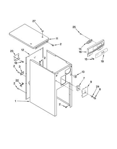 Cabinet and control parts