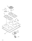 Cooktop, burner and grate parts