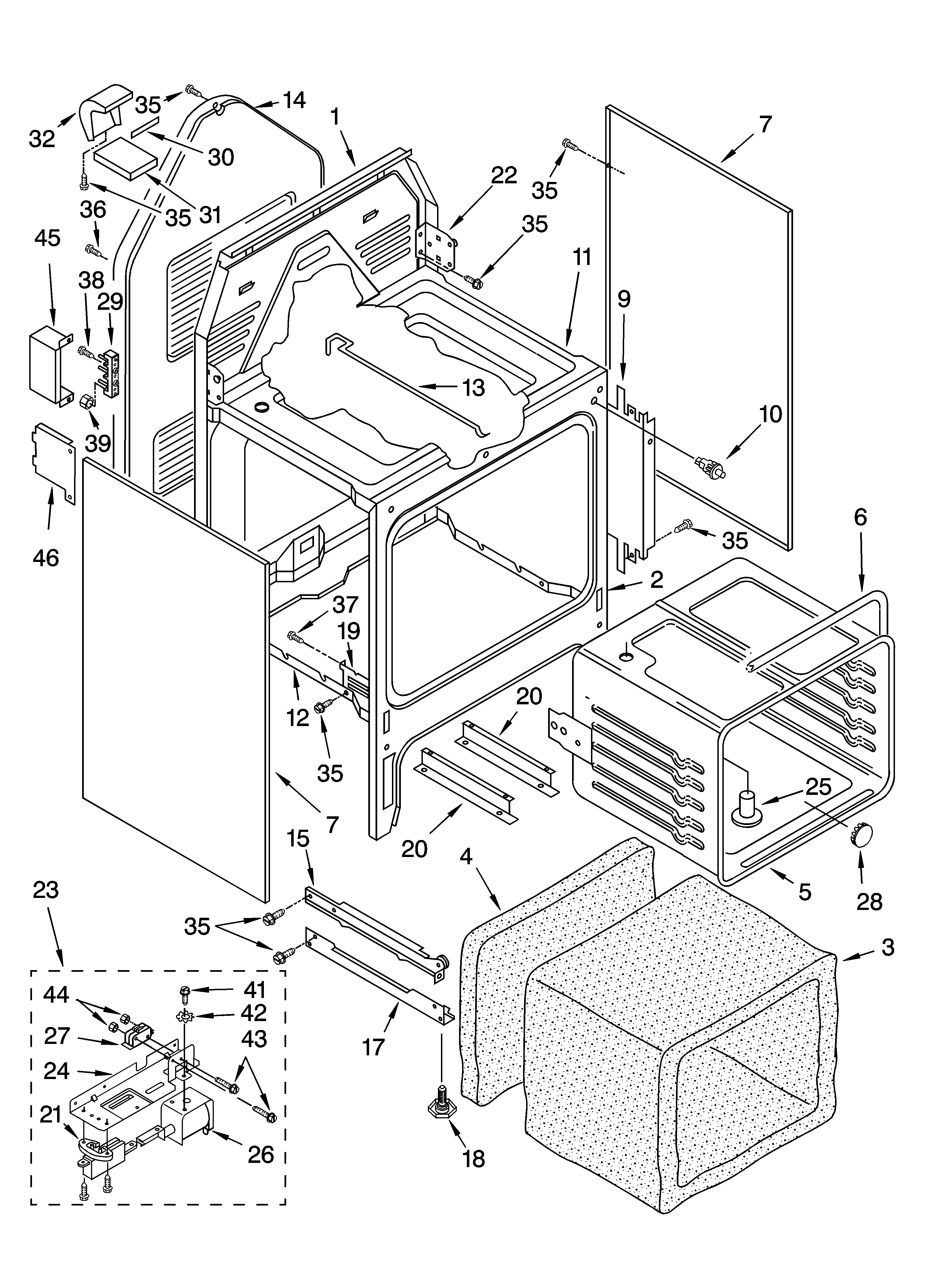 OVEN CHASSIS PARTS