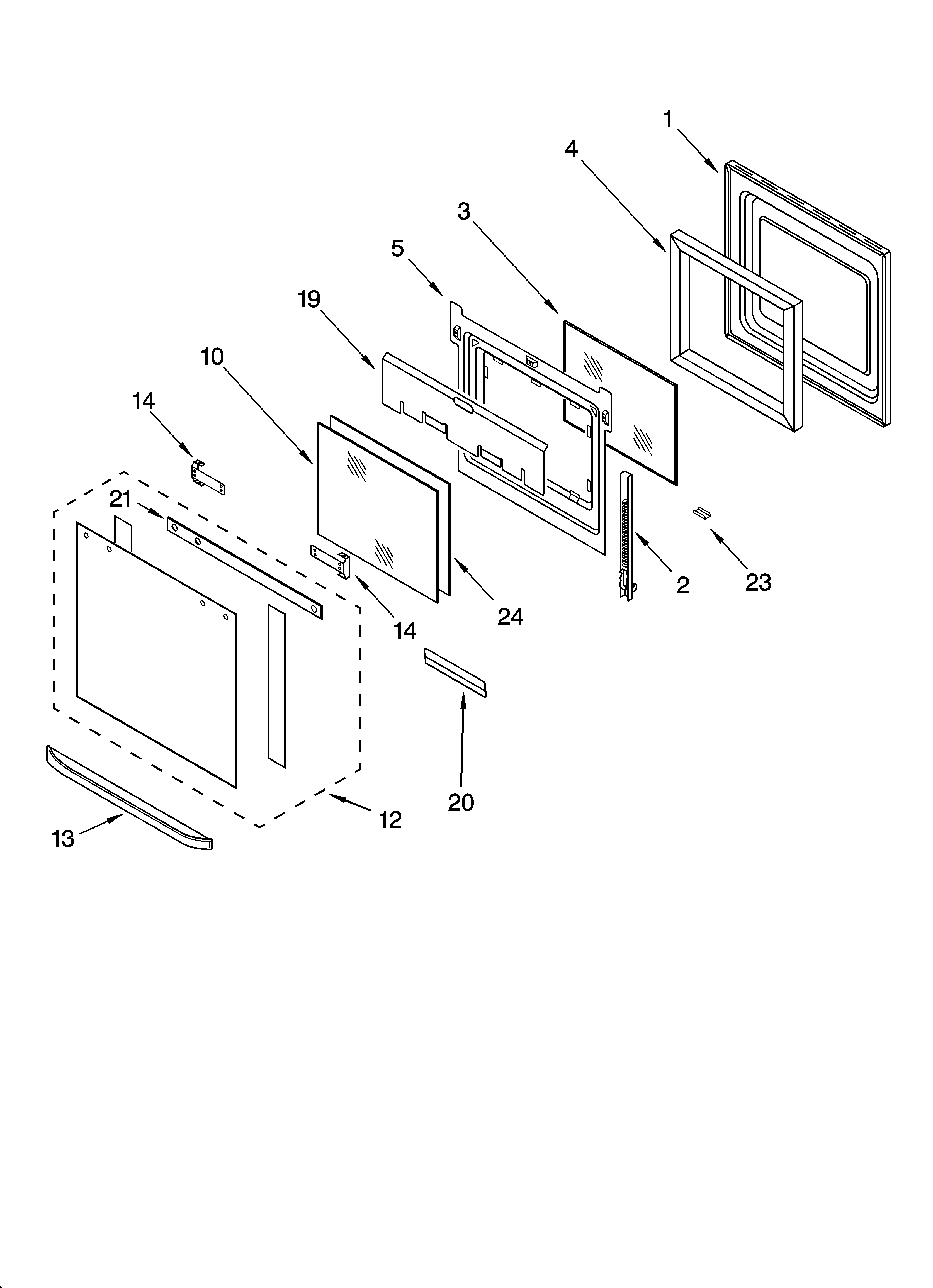 Oven door parts