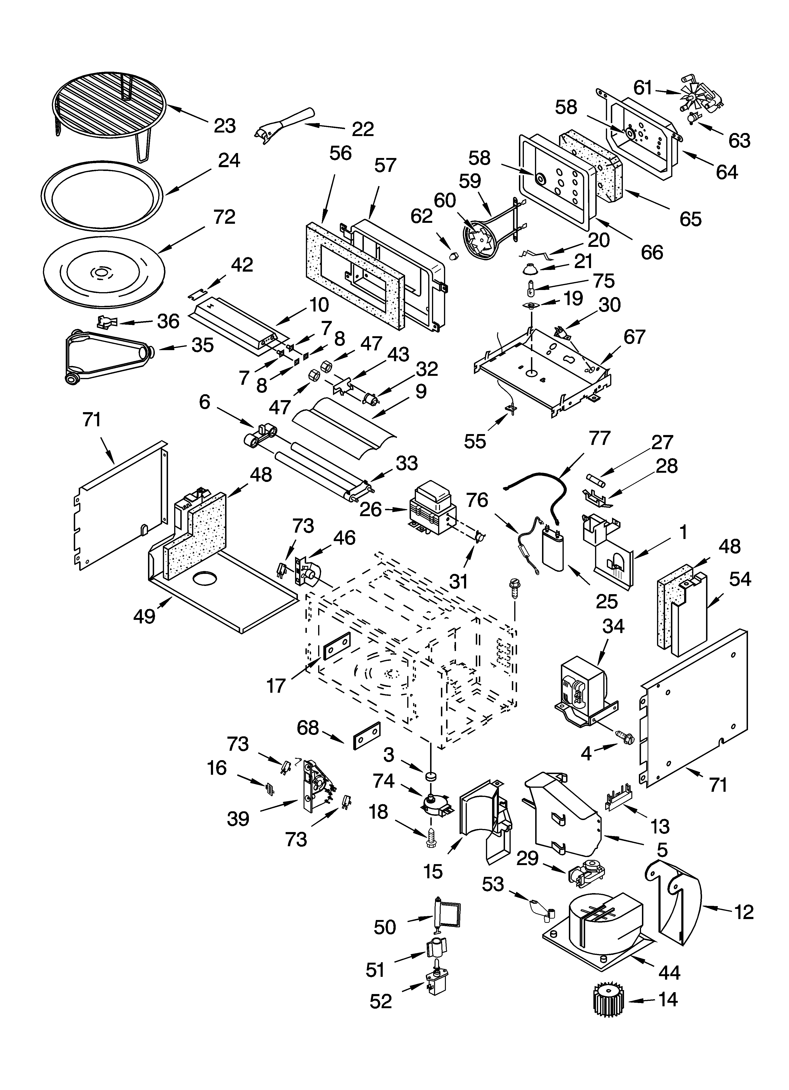 Cabinet and stirrer parts