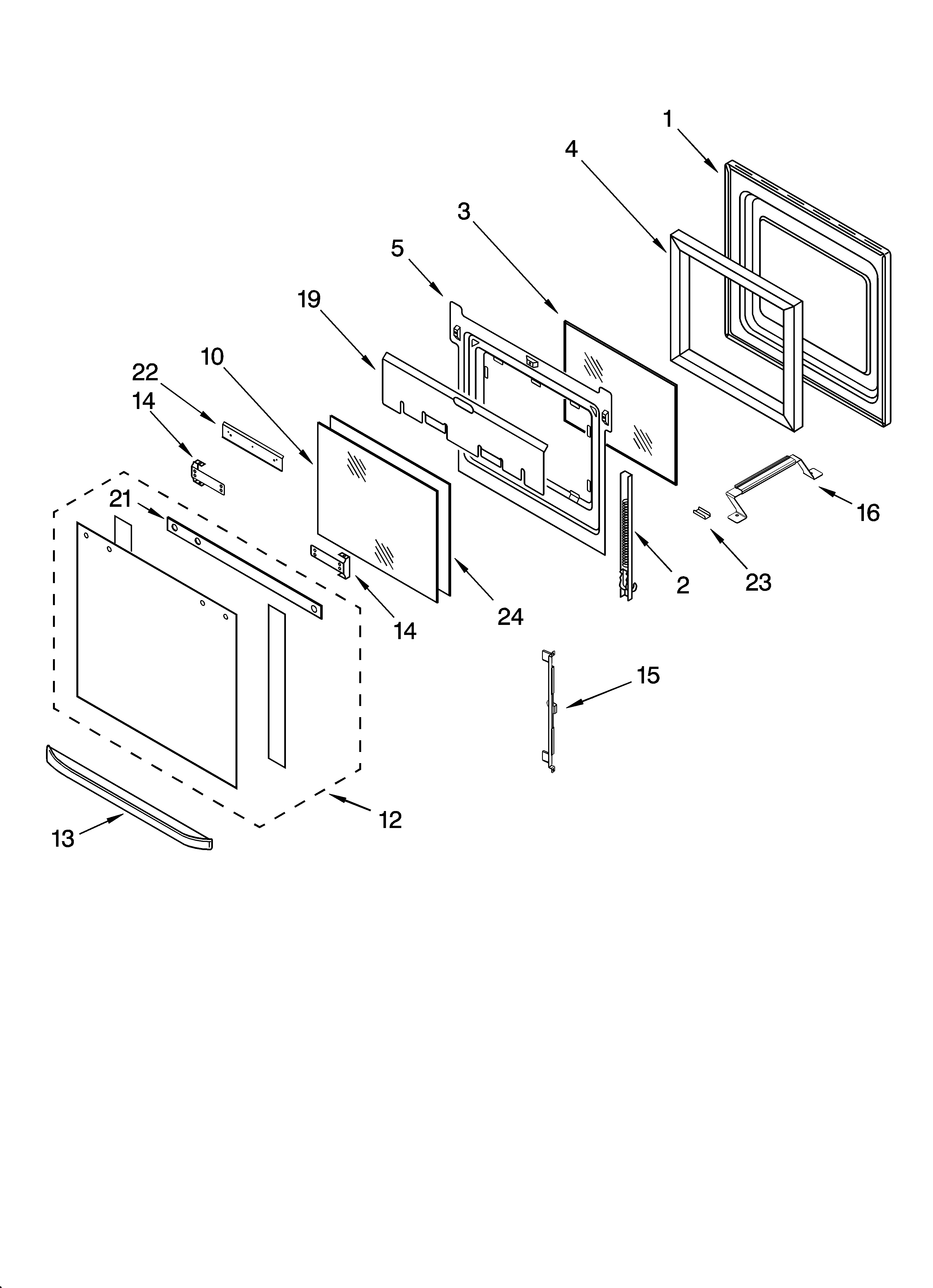 Oven door parts
