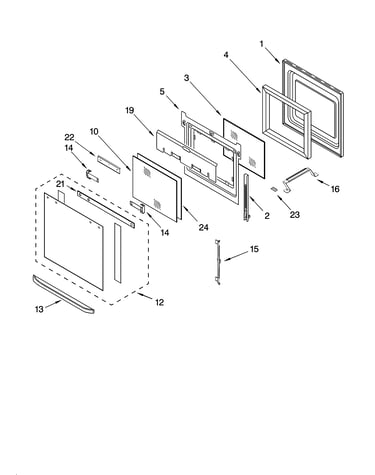 Oven door parts
