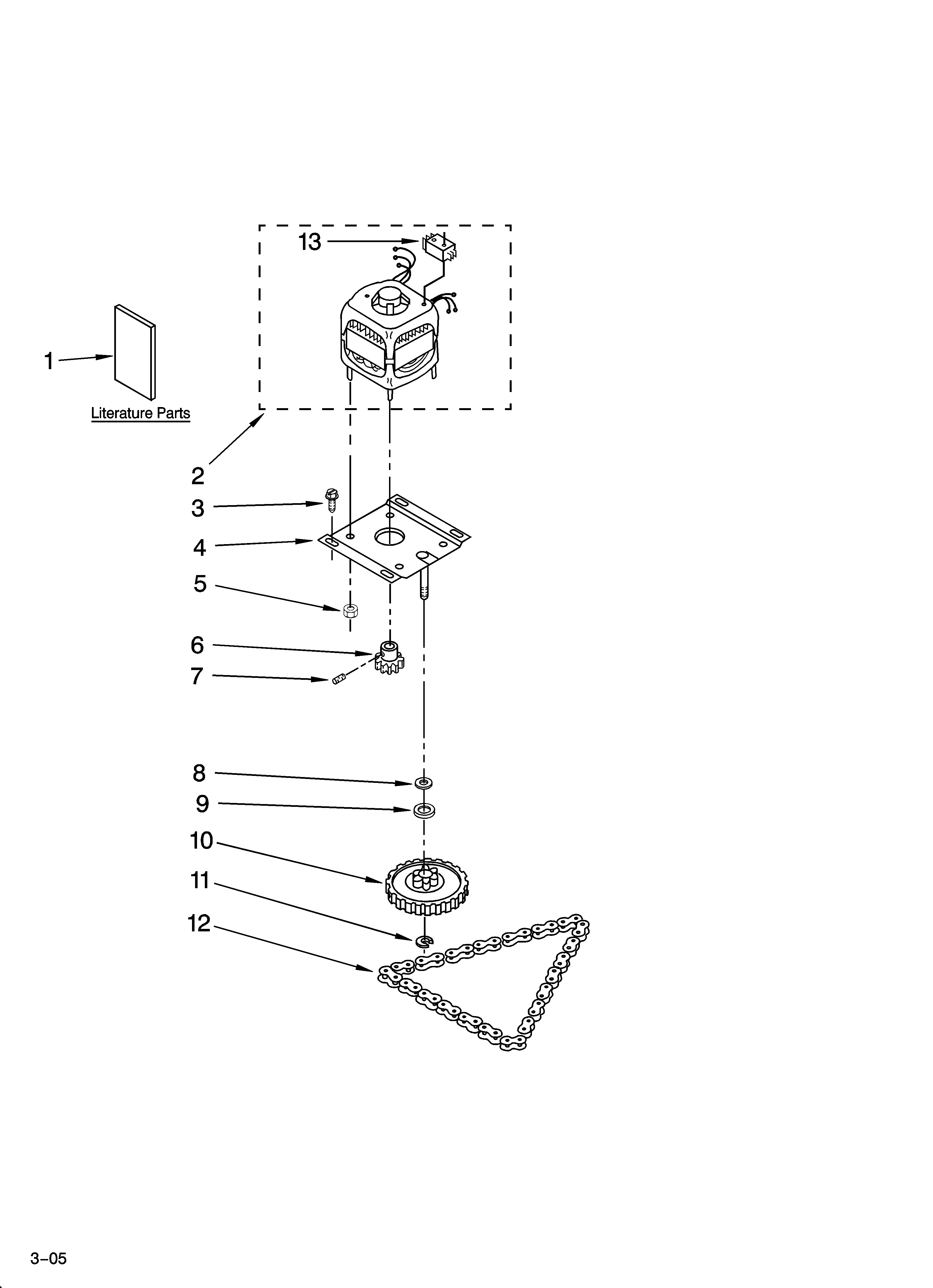 Motor and drive parts