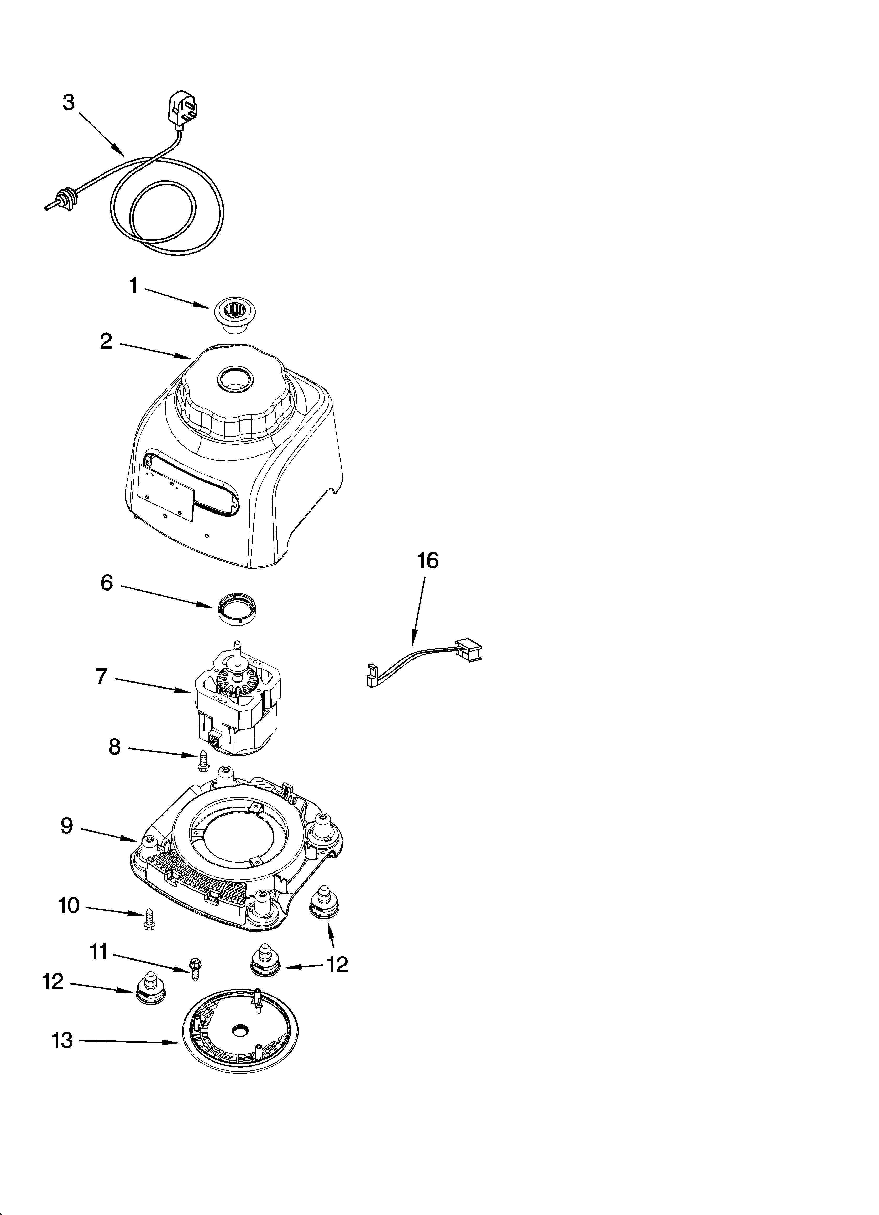 Motor and housing parts