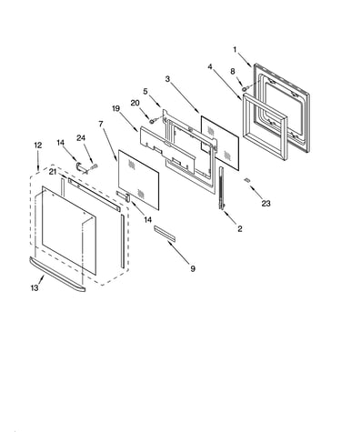Oven door parts