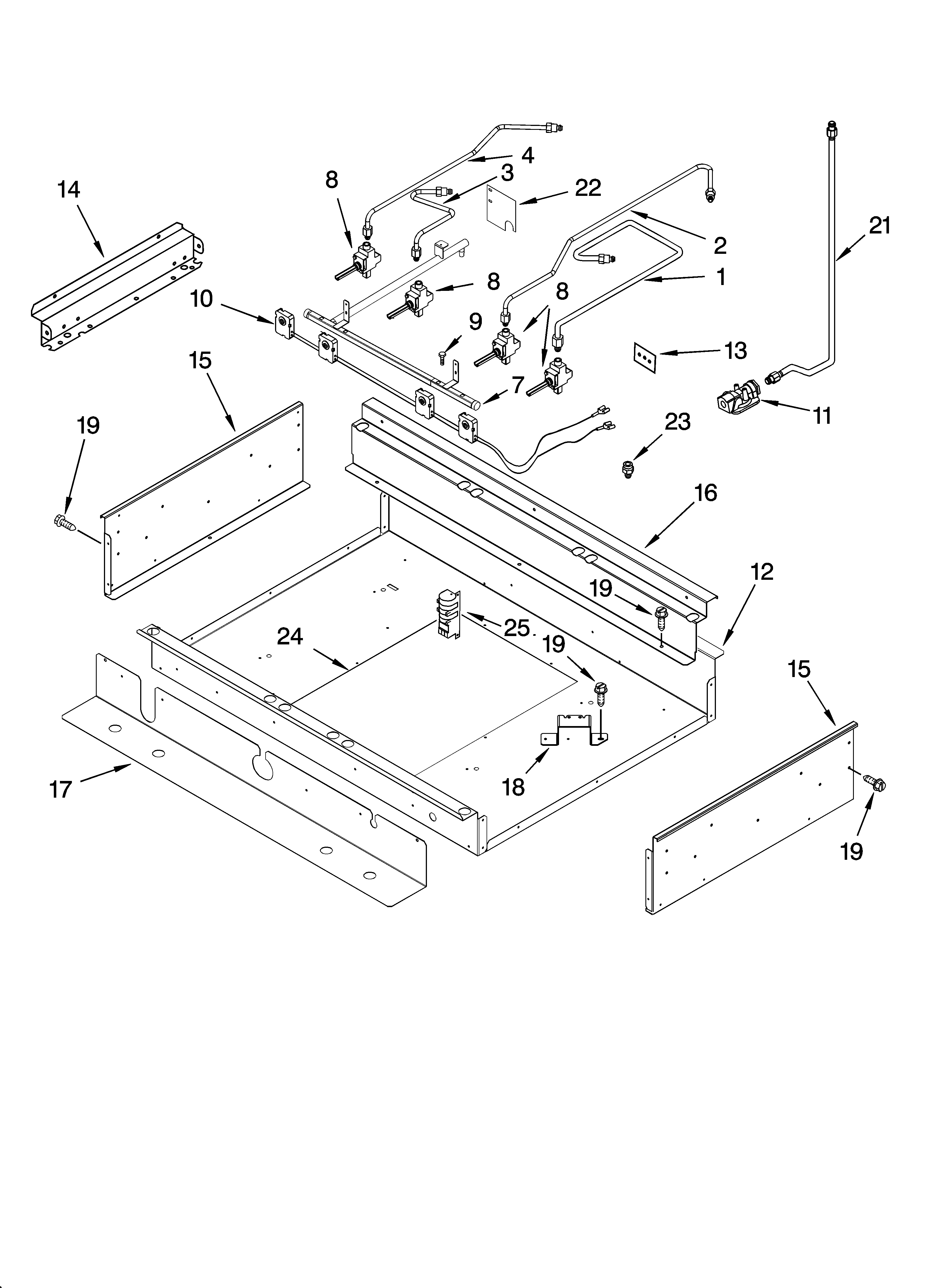 Burner box and manifold parts