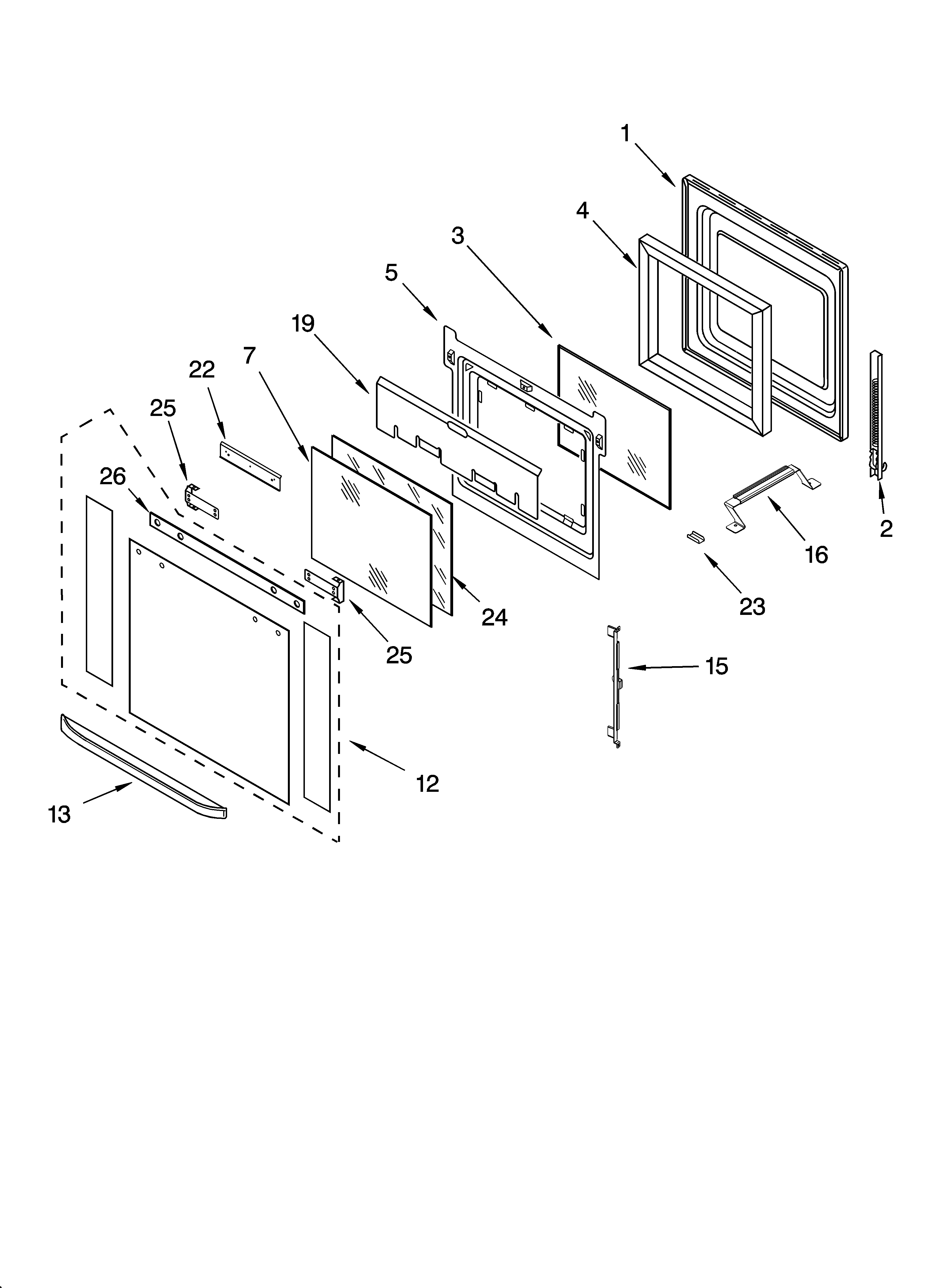 Oven door parts