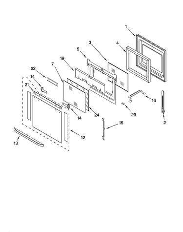 Oven door parts