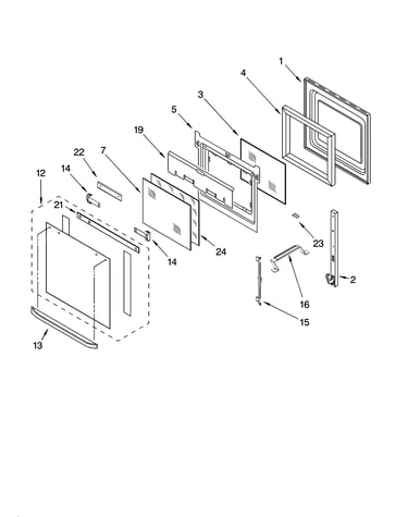 Oven door parts