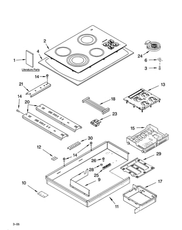 Cooktop parts, optional parts (not included)