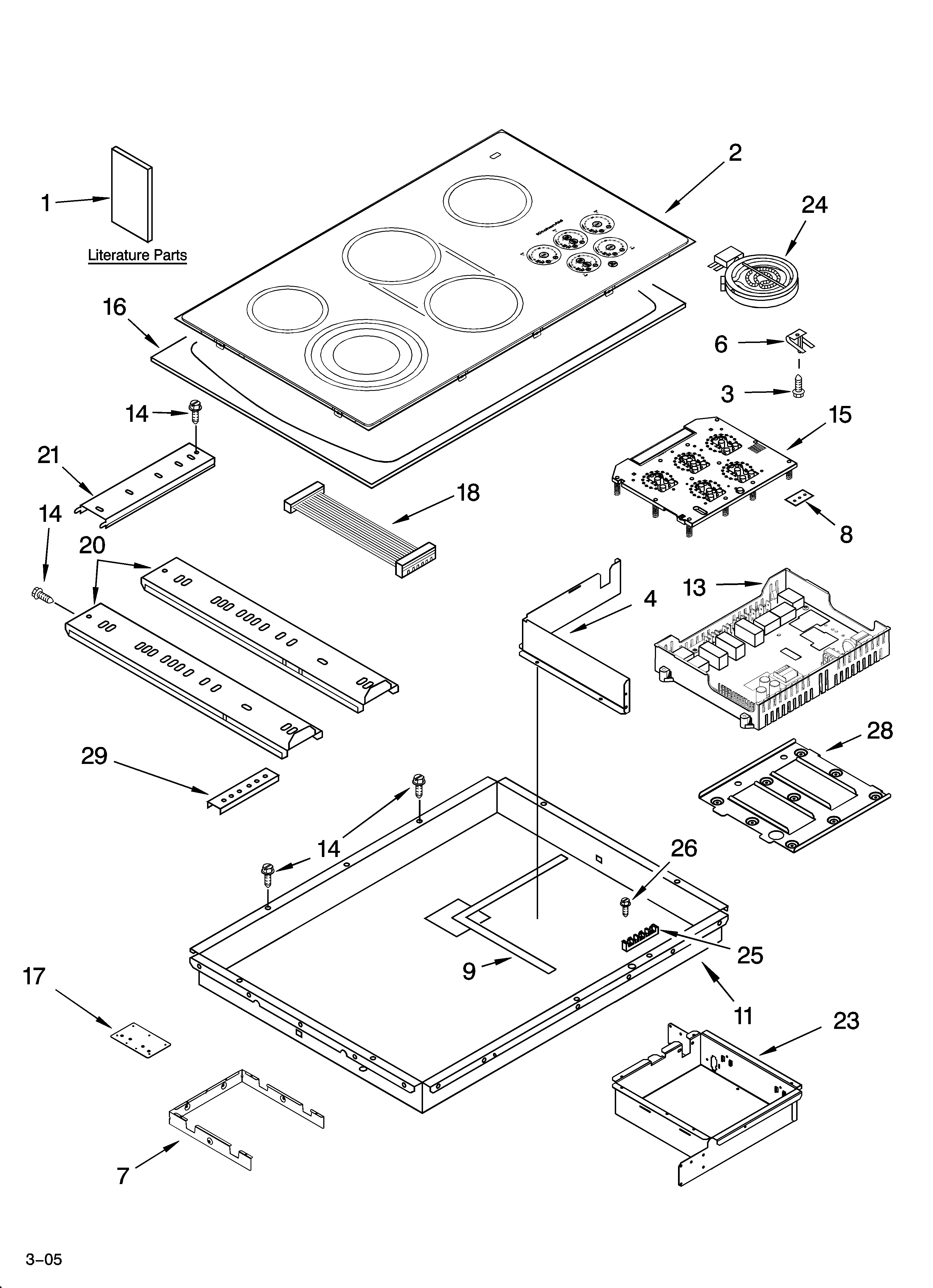 Cooktop parts, miscellaneous parts