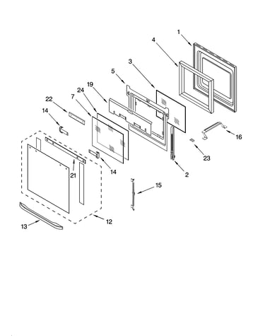 Oven door parts