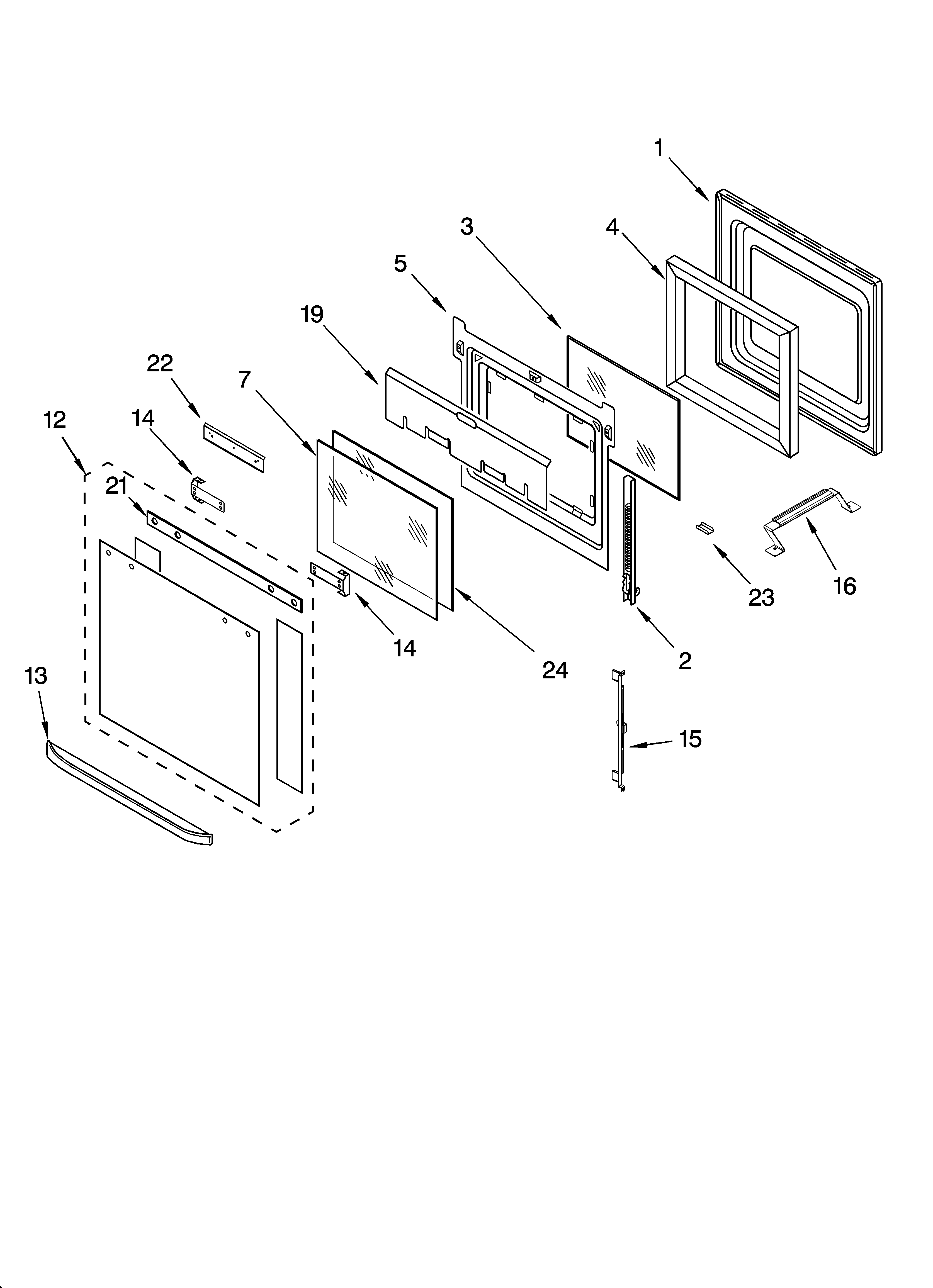 Oven door parts