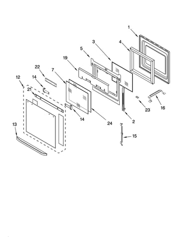Oven door parts