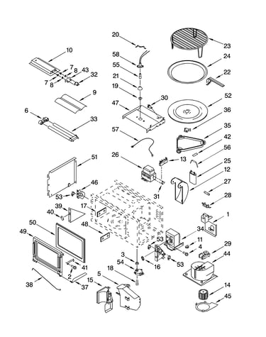 Cabinet and stirrer parts