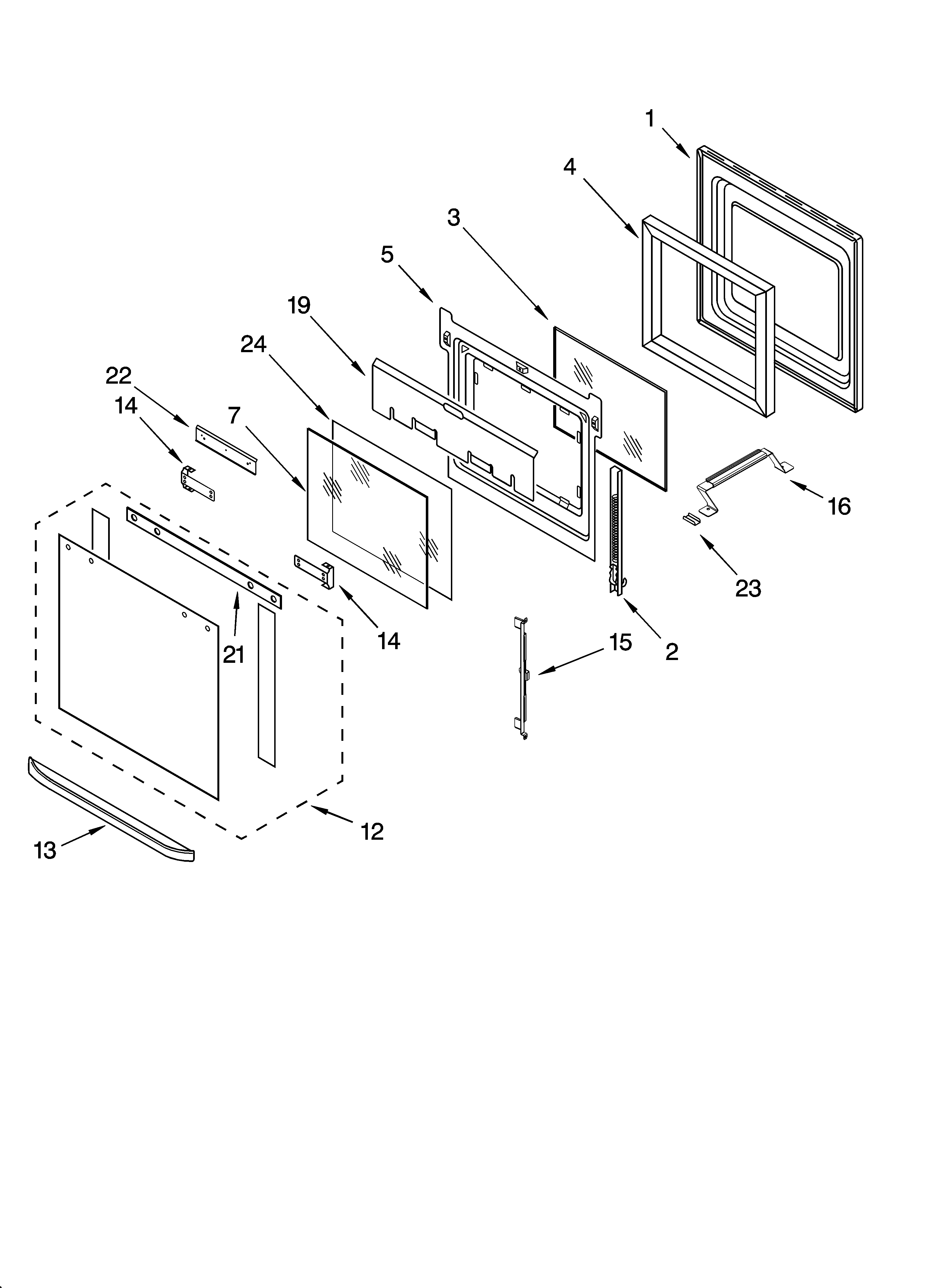 Oven door parts
