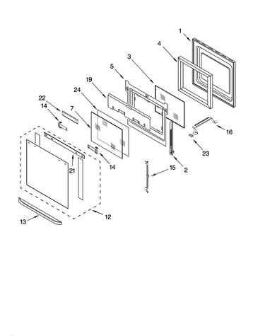 Oven door parts