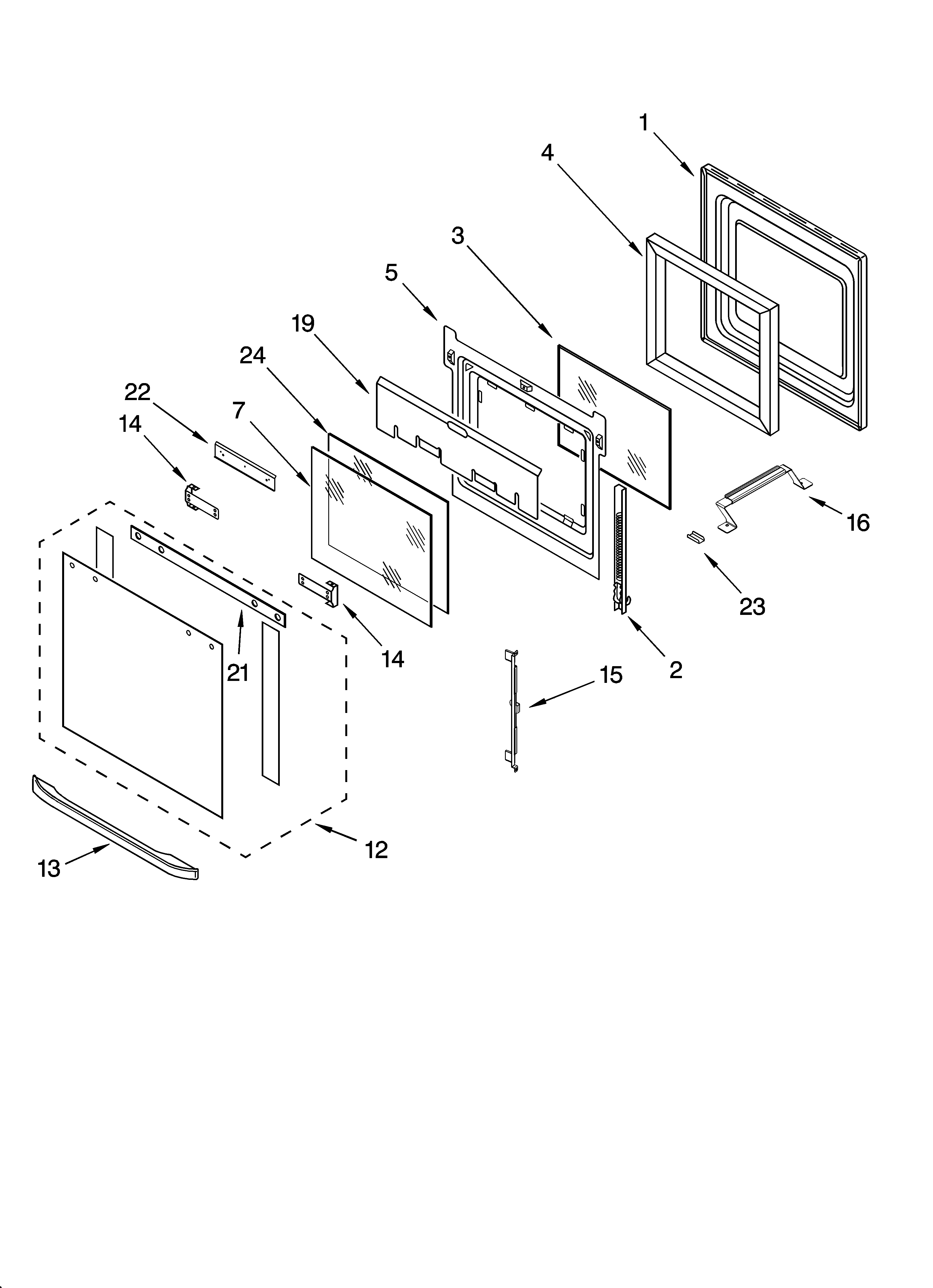 Oven door parts