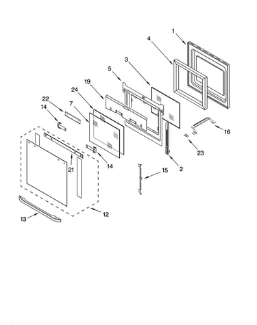 Oven door parts