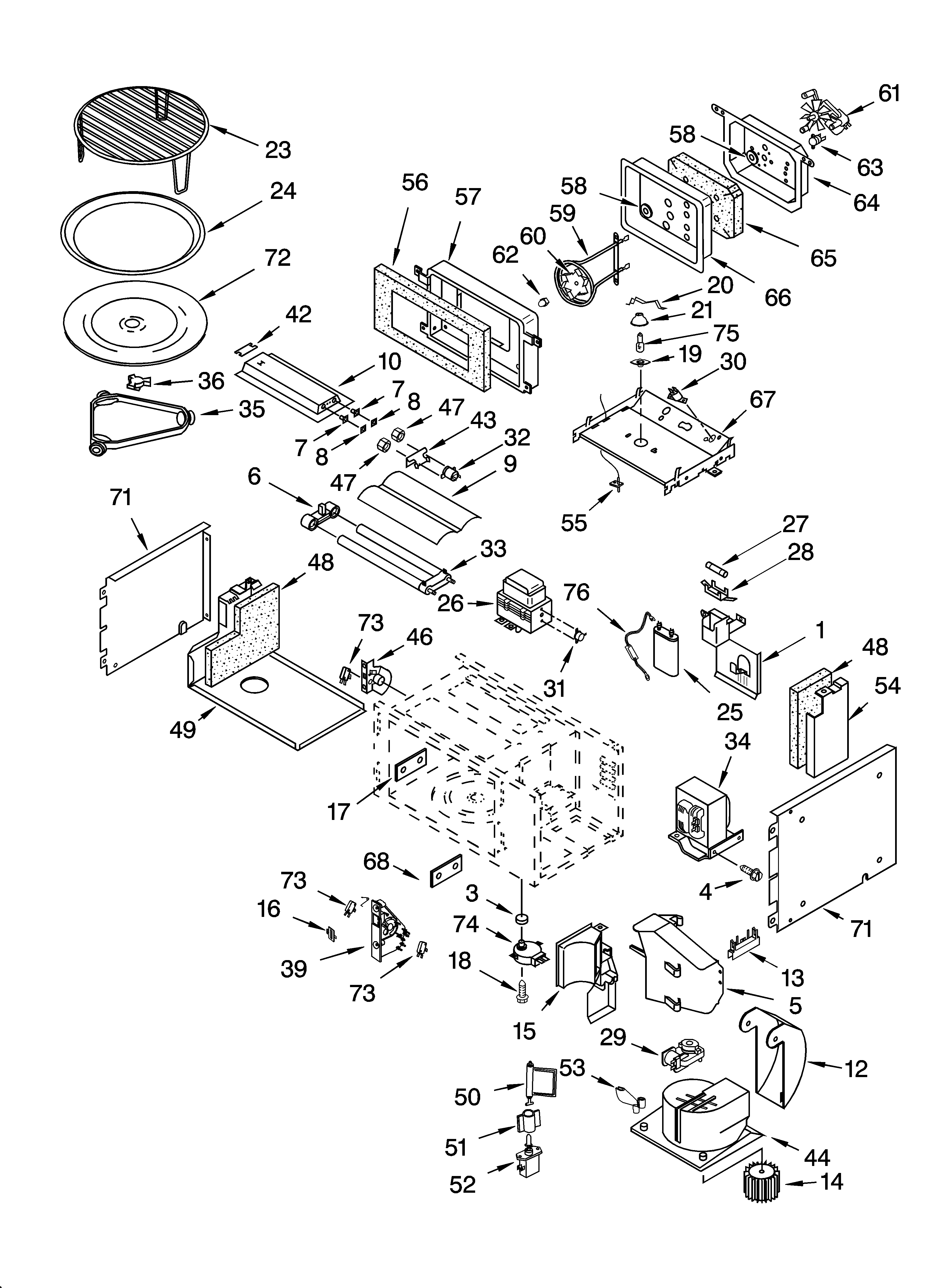 Cabinet and stirrer parts