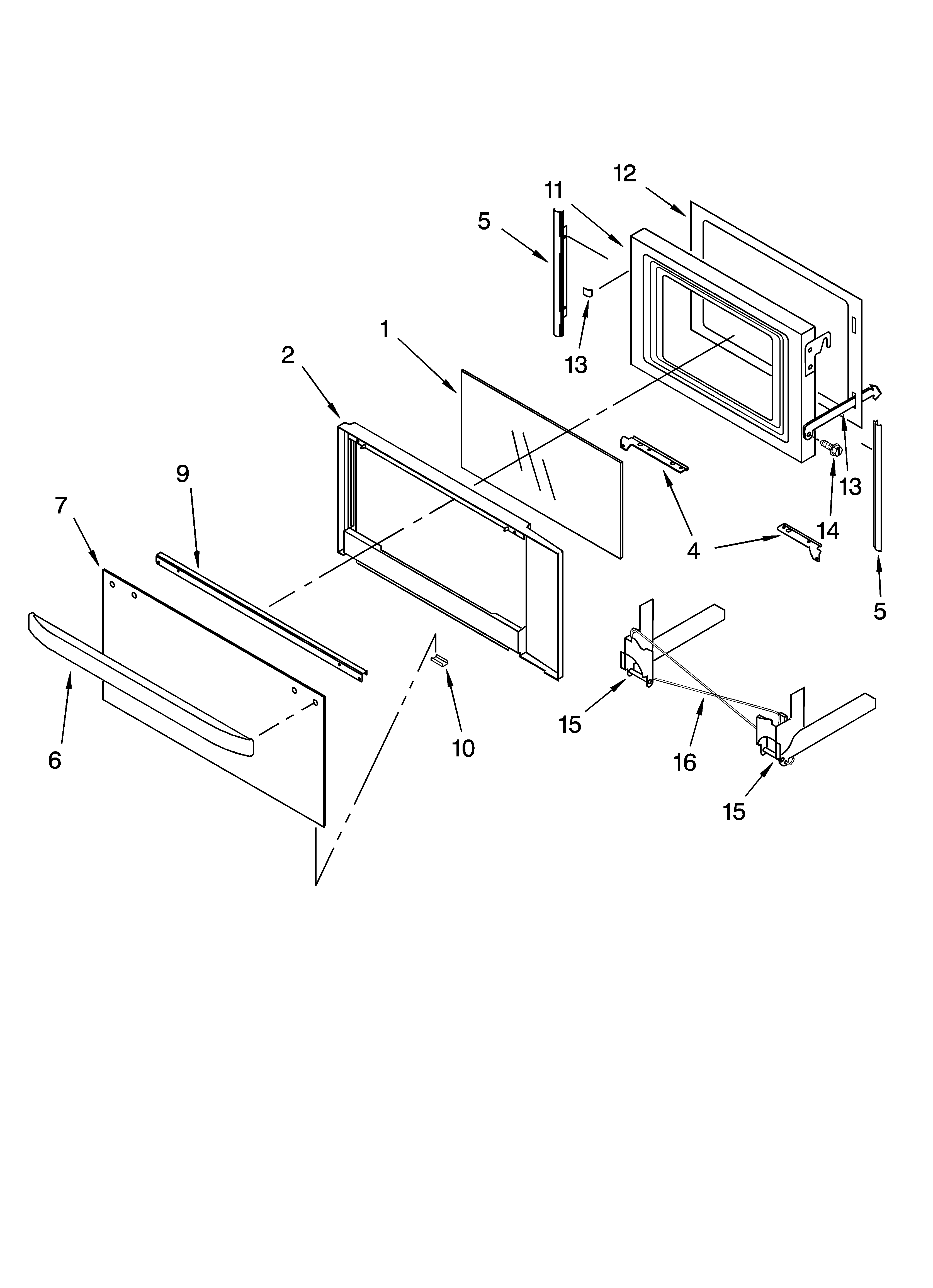 Microwave door parts, optional parts
