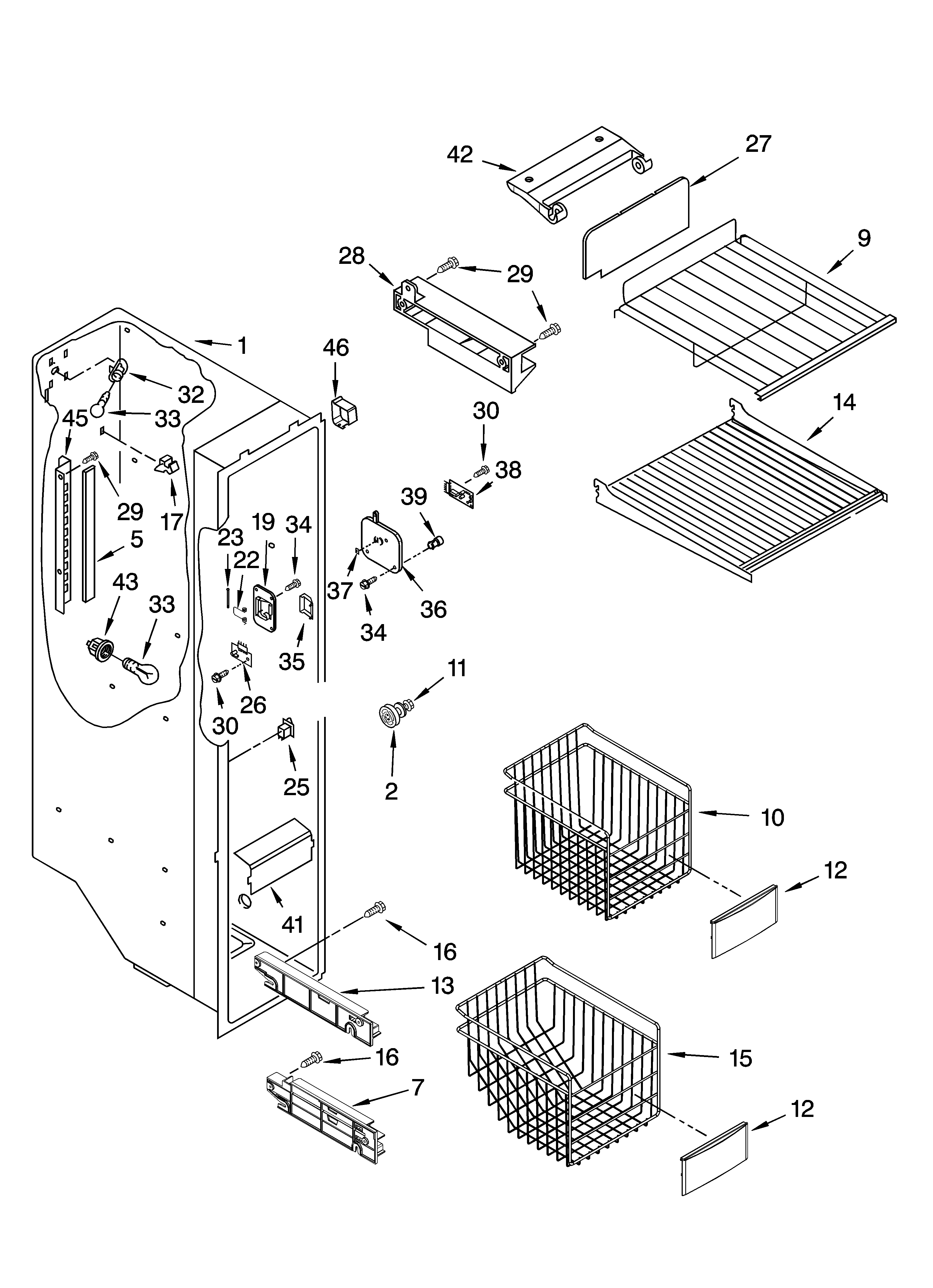 Freezer liner parts