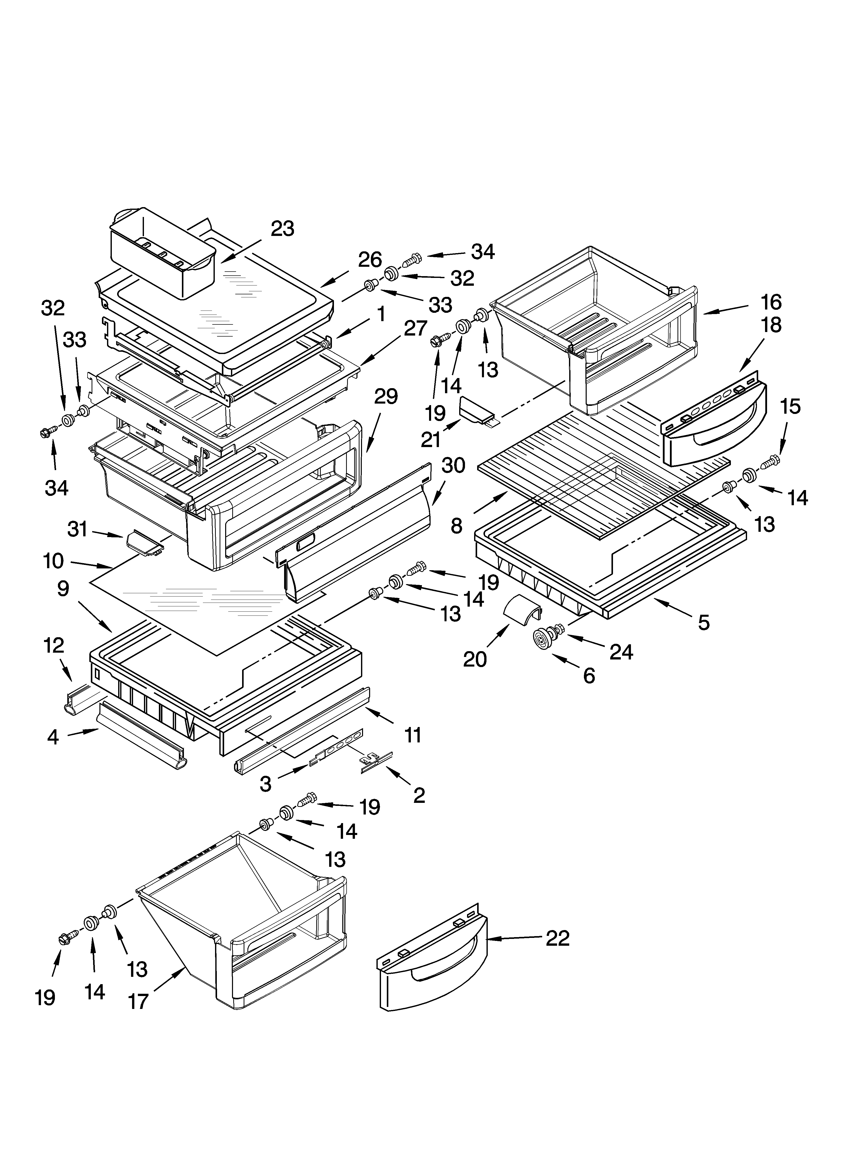 Refrigerator shelf parts