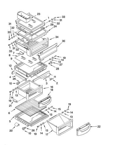 Refrigerator shelf parts