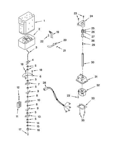 Motor and ice container parts