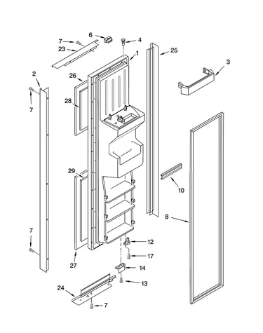 Freezer door parts