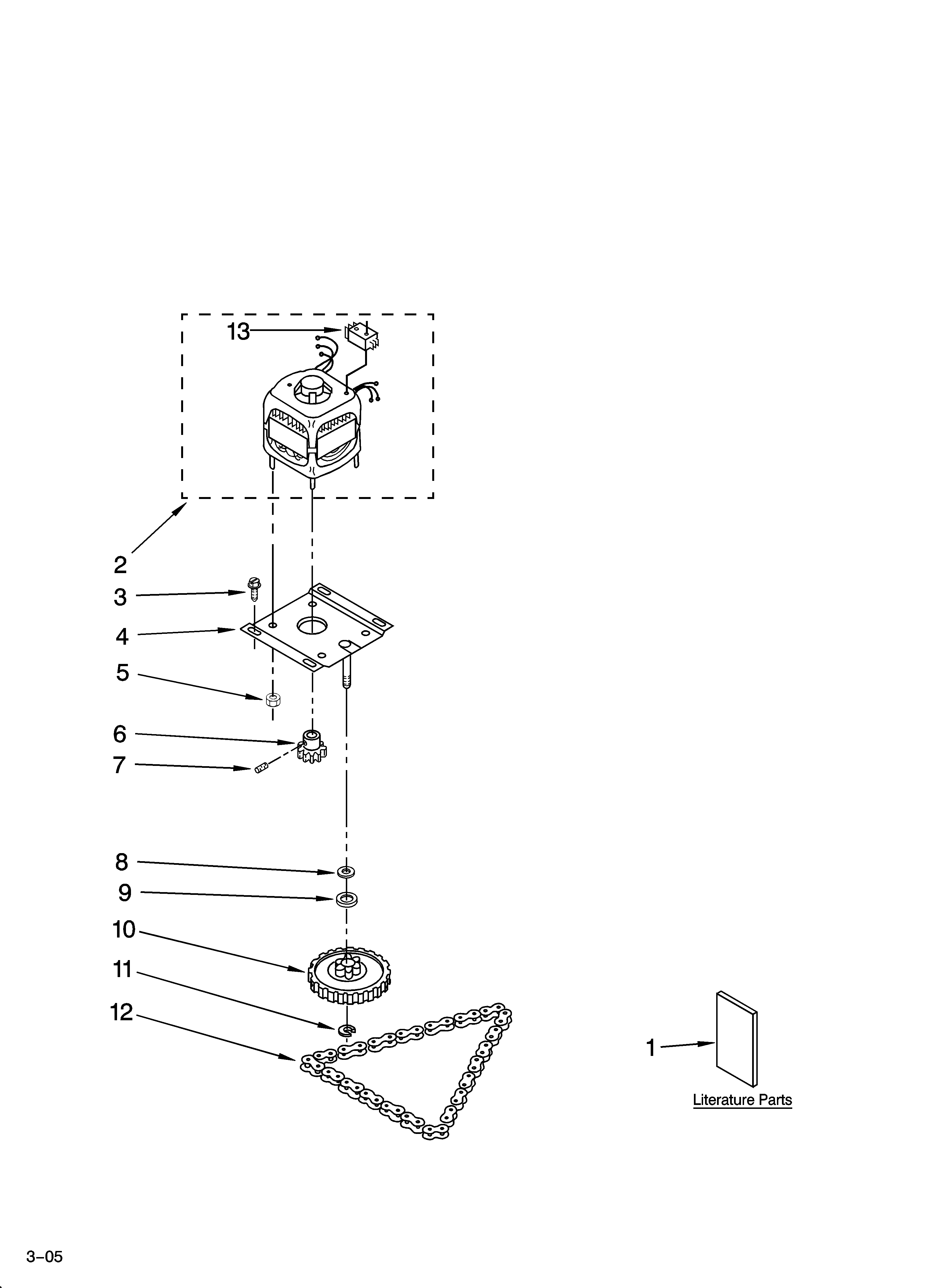 Motor and drive parts