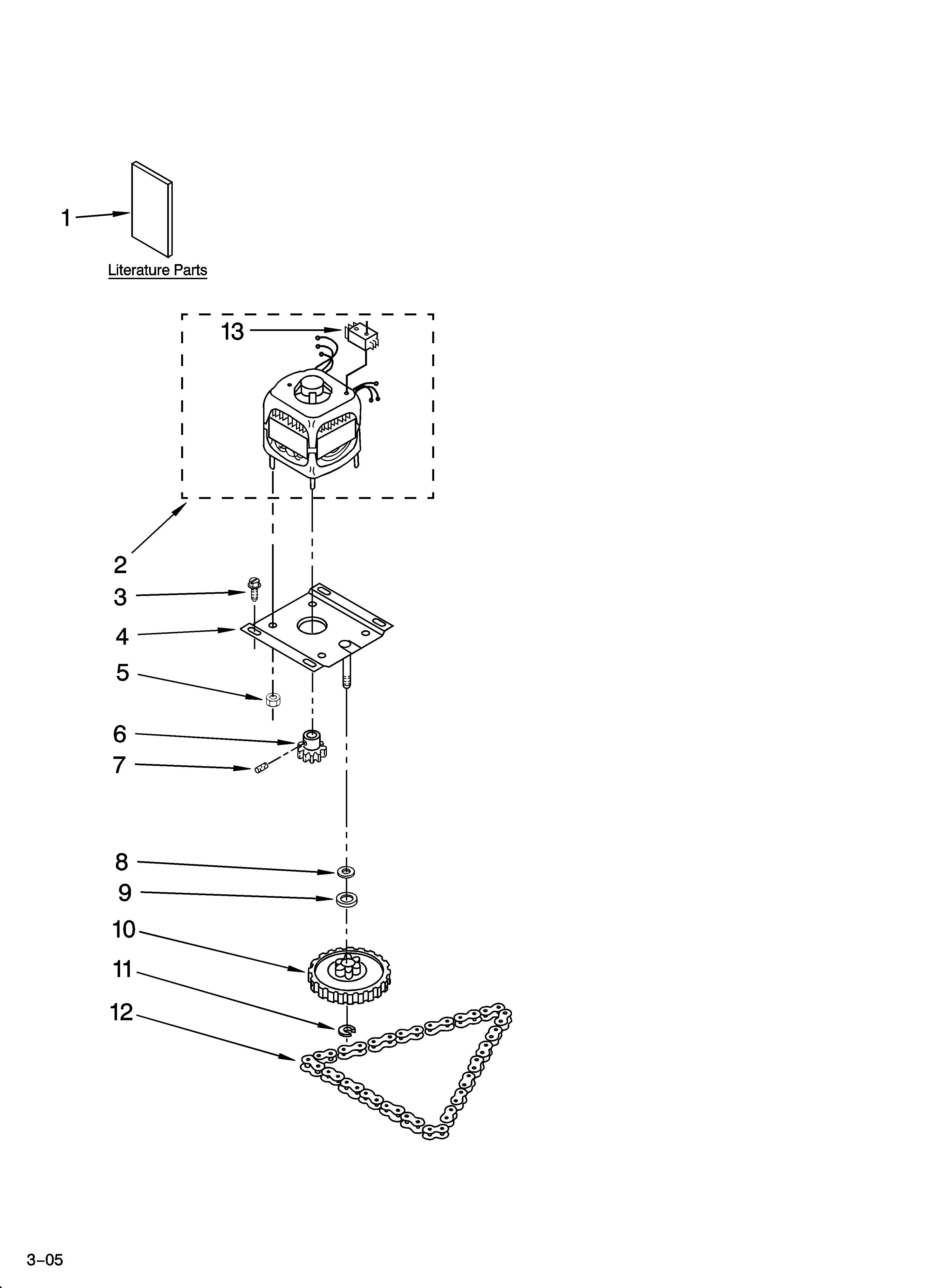 Motor and drive parts