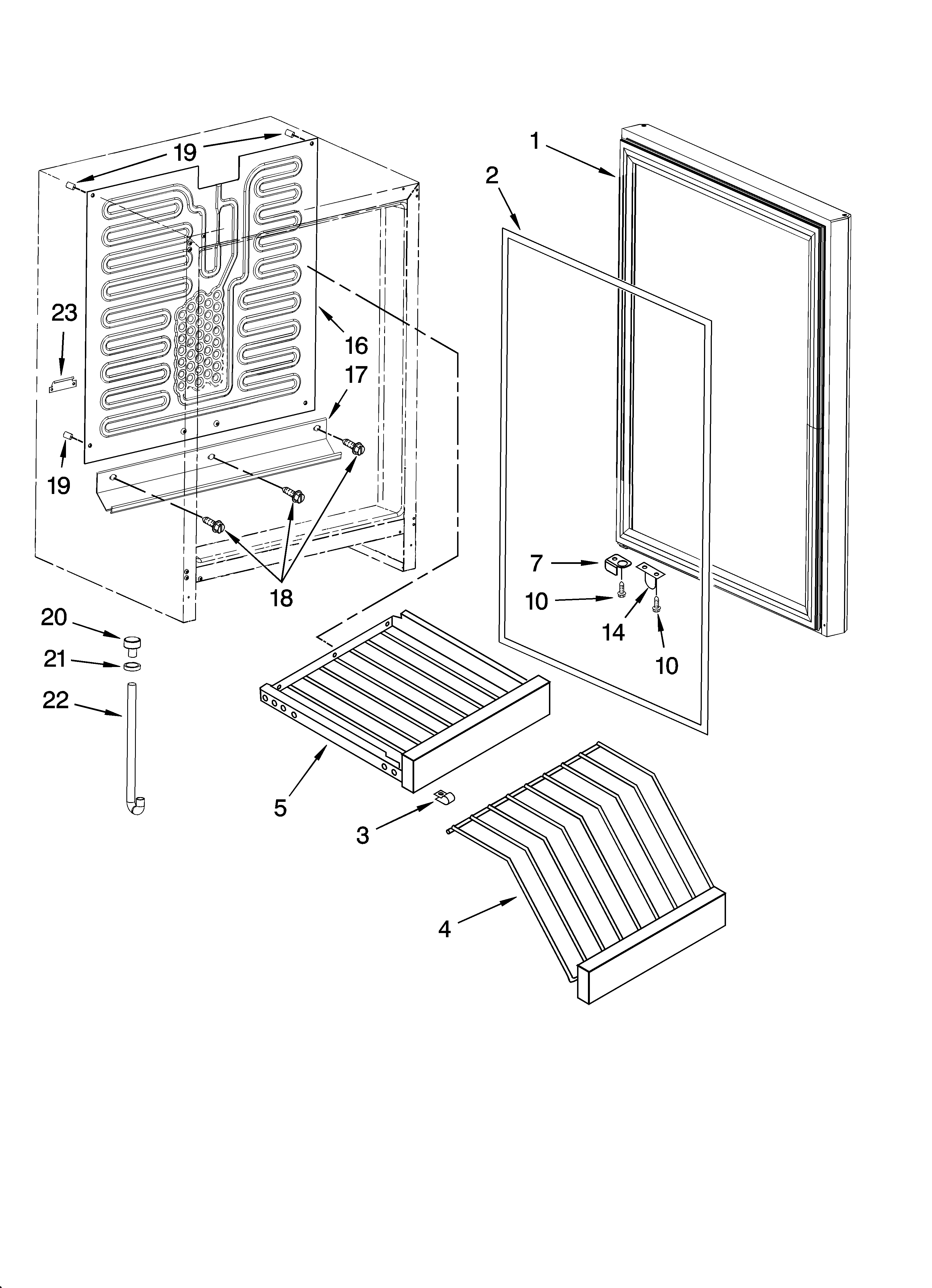Door and shelf parts