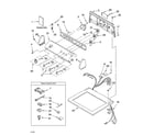 Whirlpool LEQ8611PG1 top and console parts diagram