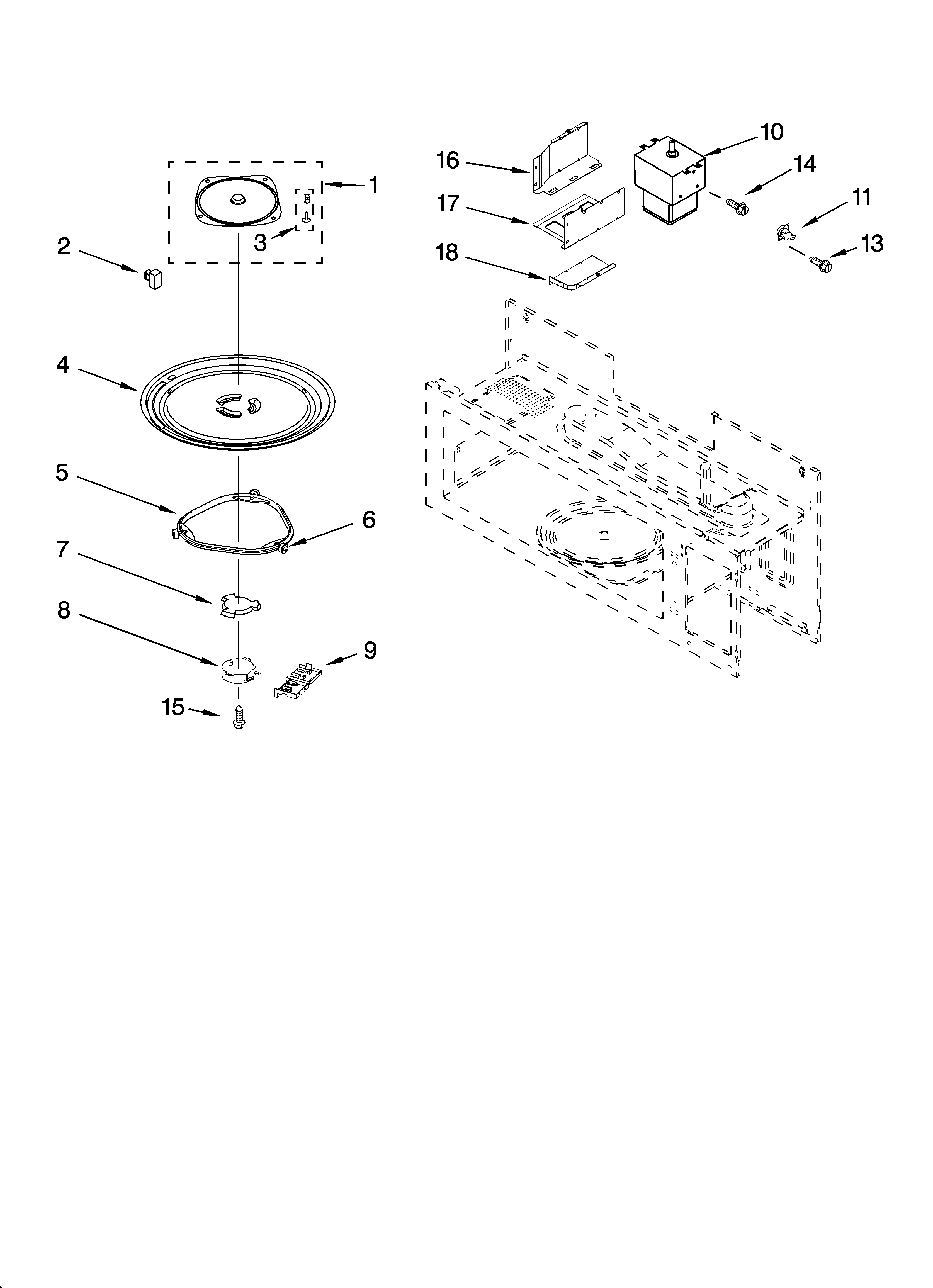 Magnetron and turntable parts