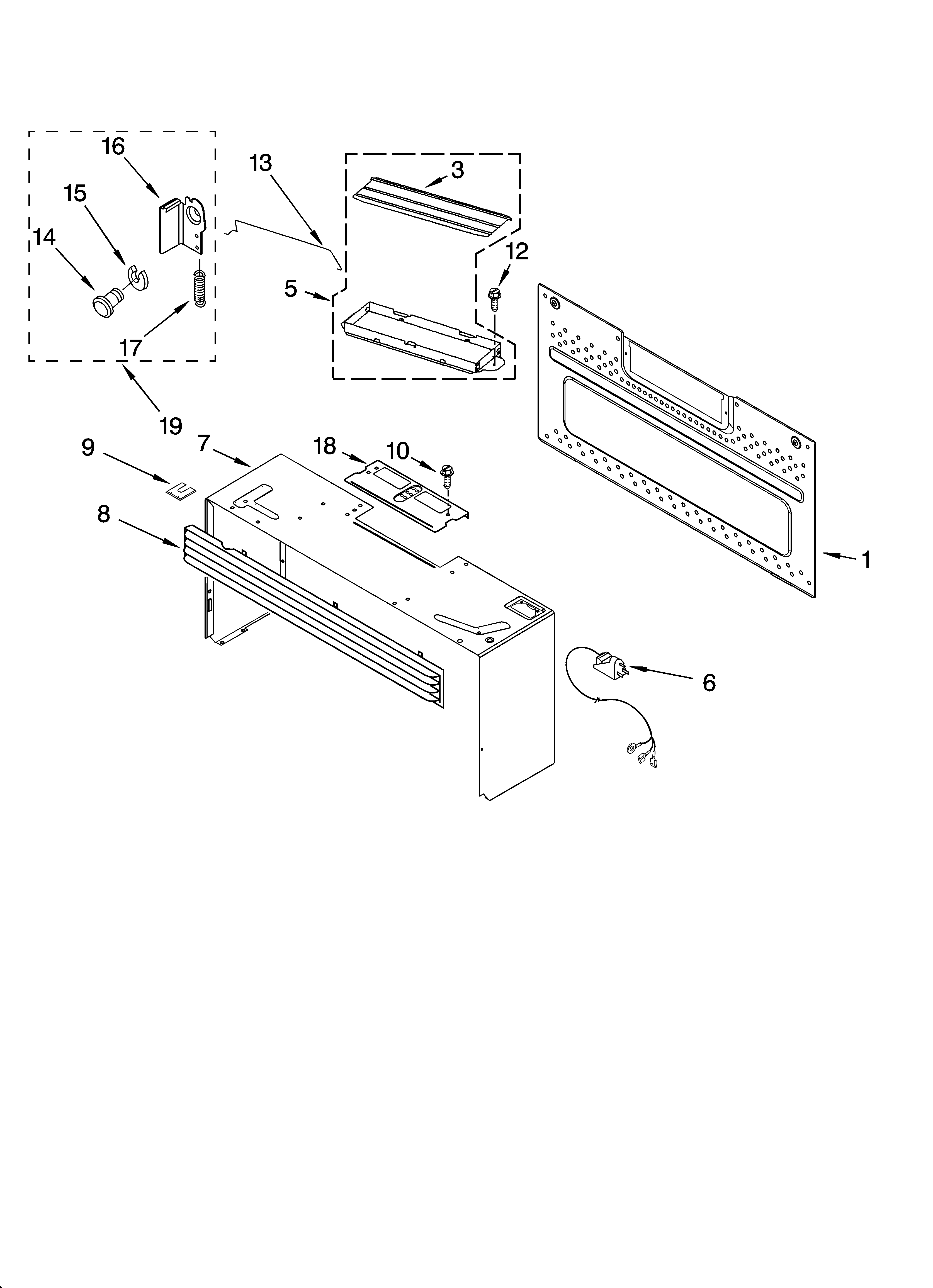 Cabinet and installation parts