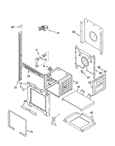 Upper oven parts