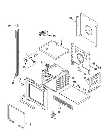 Upper oven parts