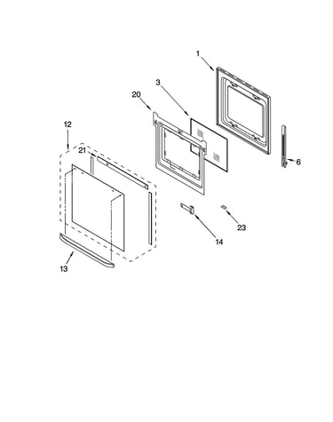 Lower oven door parts