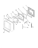Upper oven door parts