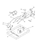 Burner box, gas valves, and switches