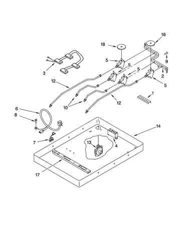 Burner box, gas valves, and switches