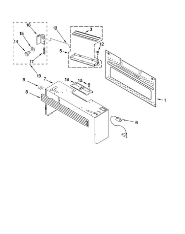 Cabinet and installation parts