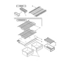 Whirlpool 5ET6WPKRQ00 shelf parts, optional parts diagram