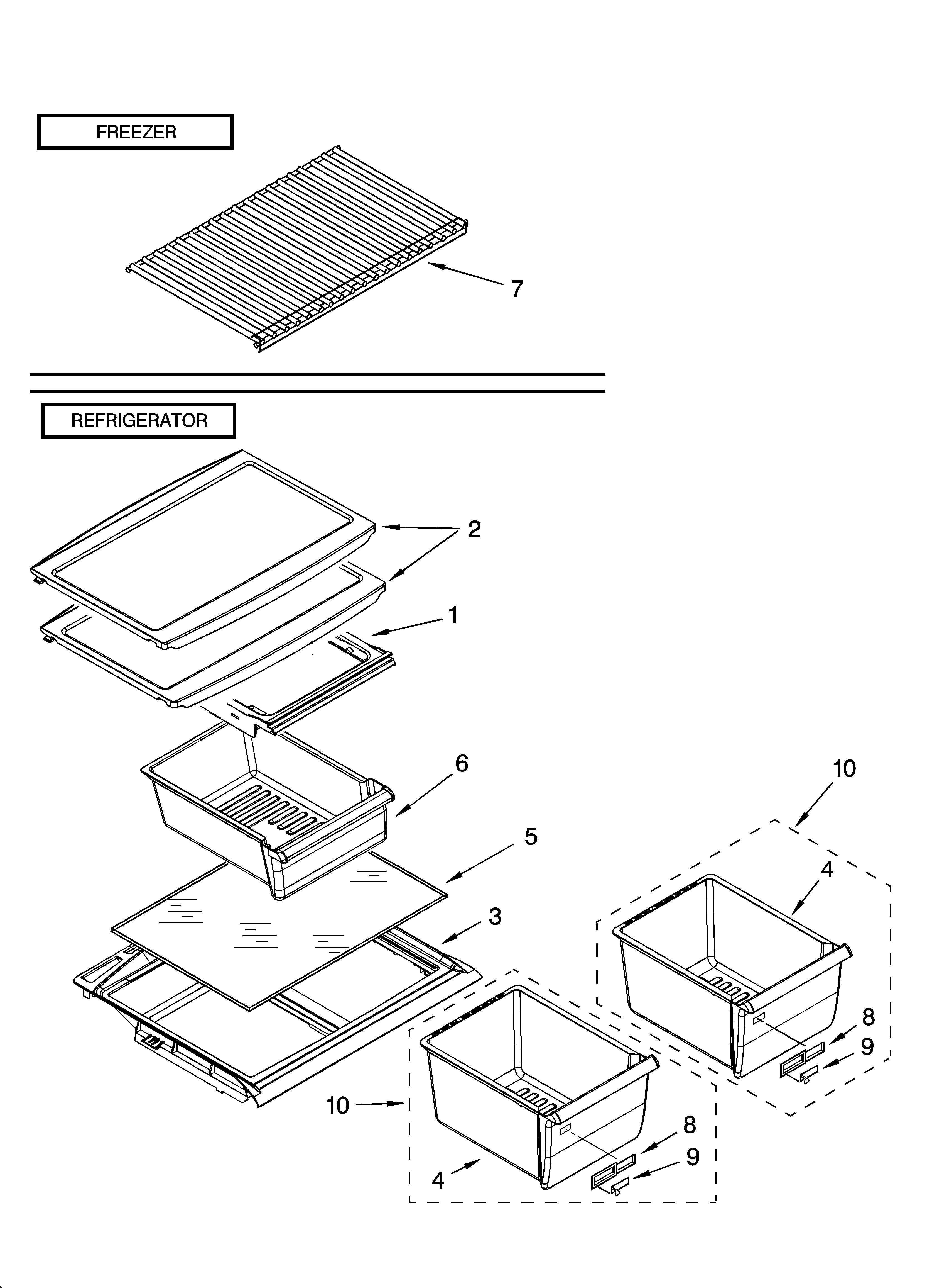 Shelf parts, optional parts