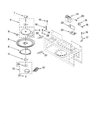 Magnetron and turntable parts