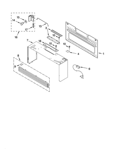 Cabinet and installation parts