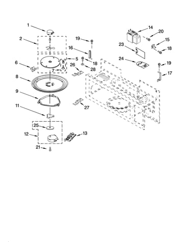 Magnetron and turntable parts