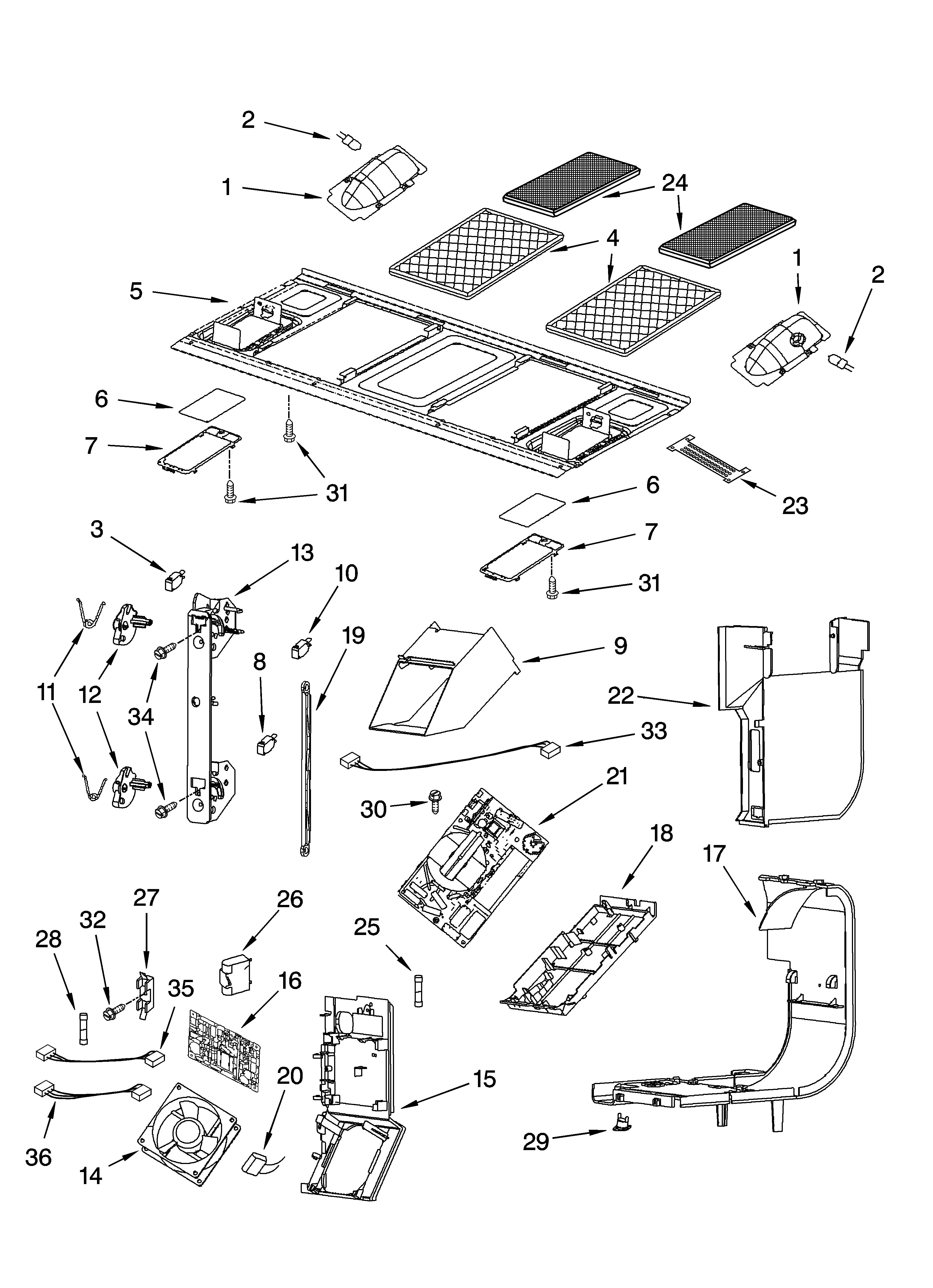 Interior and ventilation parts